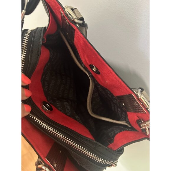 Steve Madden Crossbody Hand Bag Black Purse Classic Tote Medium Satchel EUC - Picture 5 of 7